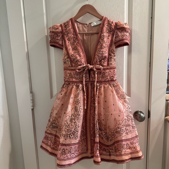 Pink Bandana Print Mini Dress Size 0 - Picture 1 of 10